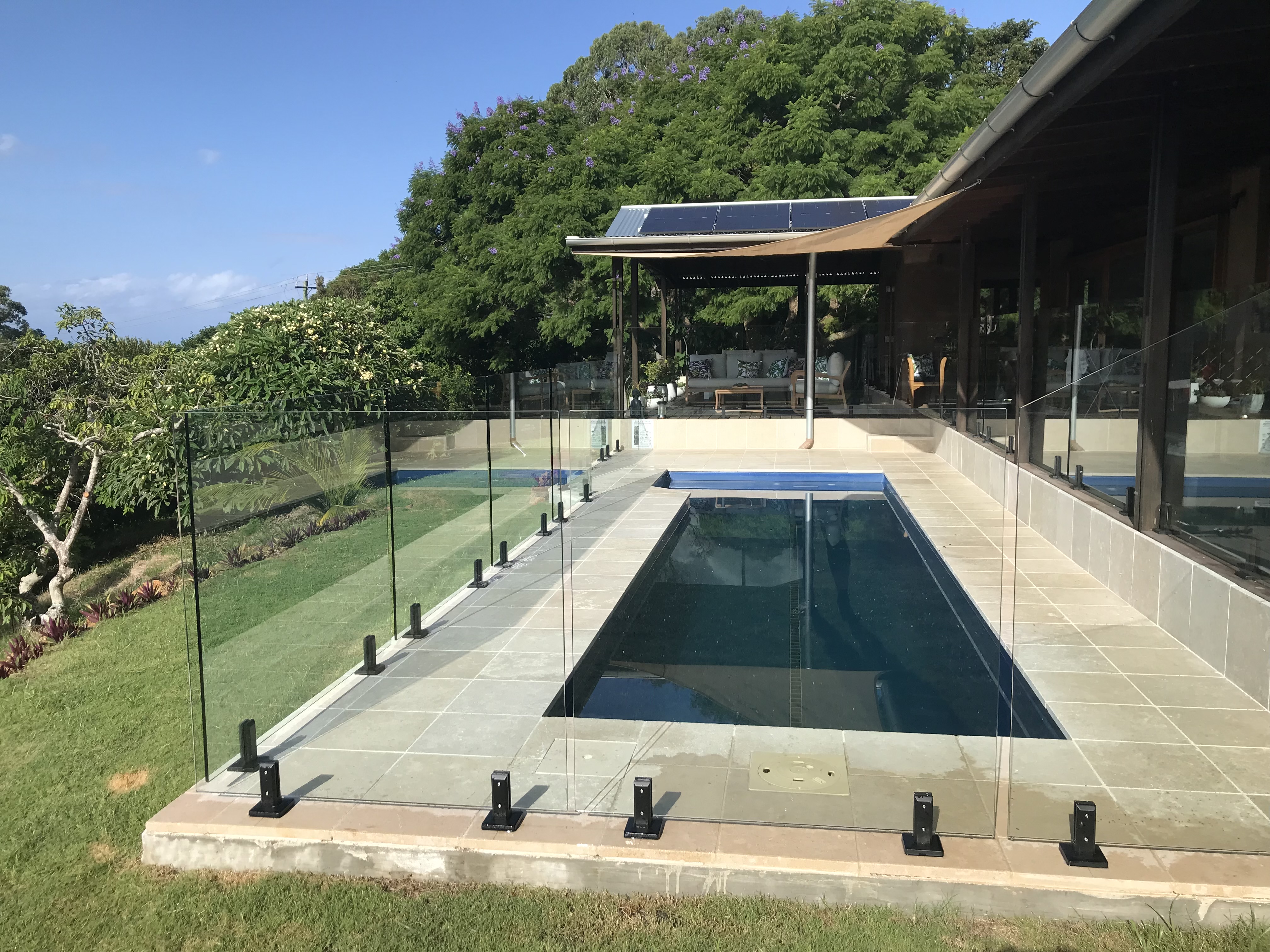Fibreglass pool installation Brisbane backyard