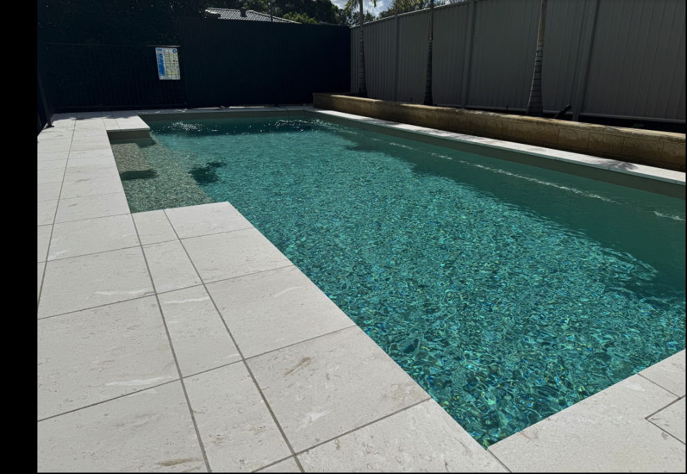 Family pool with safety fencing