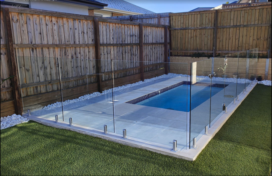 Pool installation with decking surround