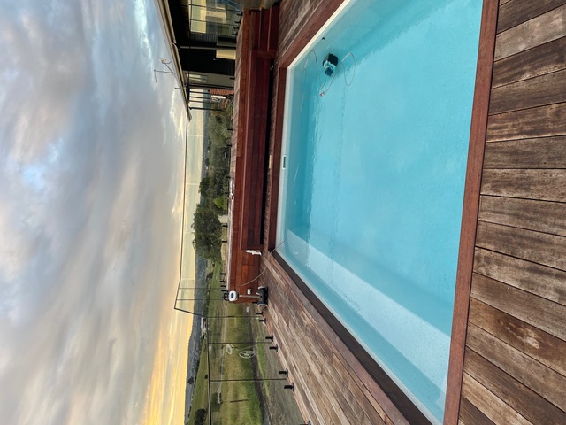 Pool installation with landscaping