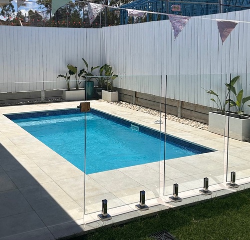Completed fibreglass pool project