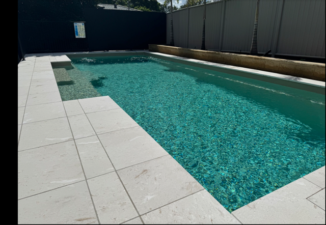 Pool with outdoor living area