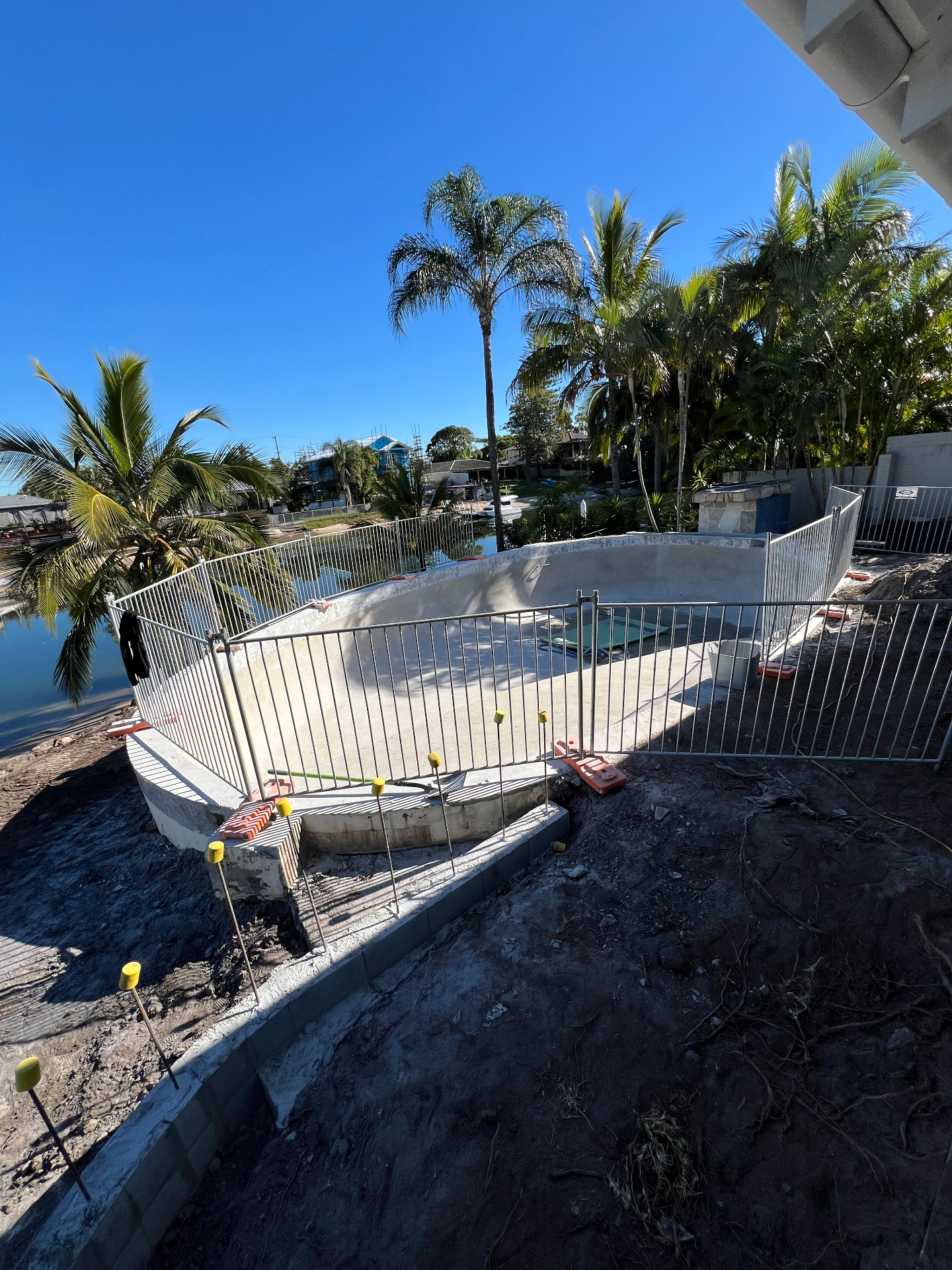 Pool during renovation - construction phase with new shell
